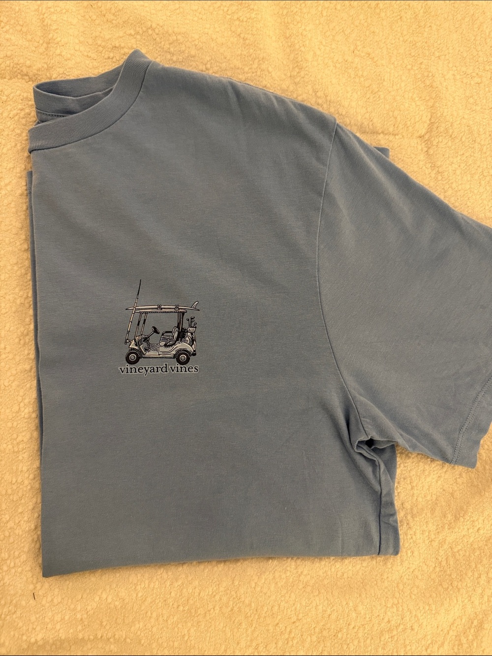 Vineyard Vines Dusty Blue Golf Cart Pocket Tee